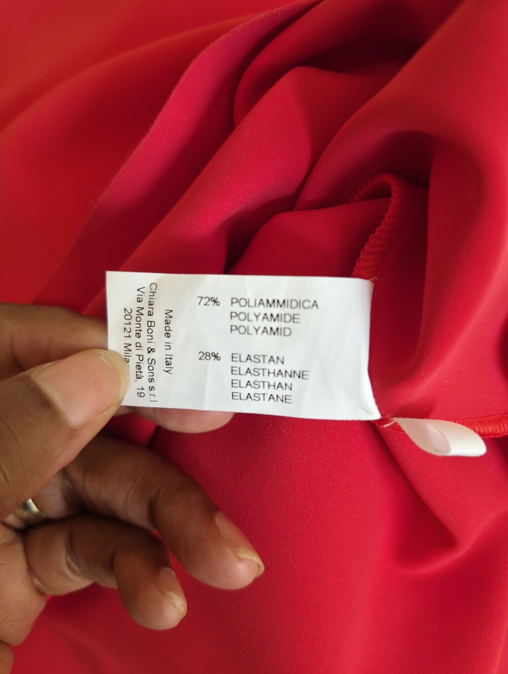 Chiara Boni La Petite Robe Dress Red Bodycon Midi Lace-Up Grommet Size 42 Italy - Picture 5 of 6